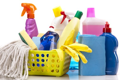 Equipment used for commercial carpet cleaning in a workplace setting